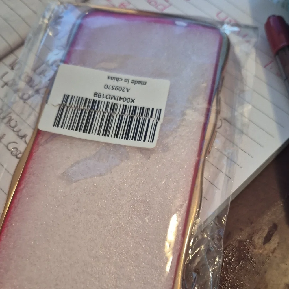 Samsung Pink Case with Gold Trim